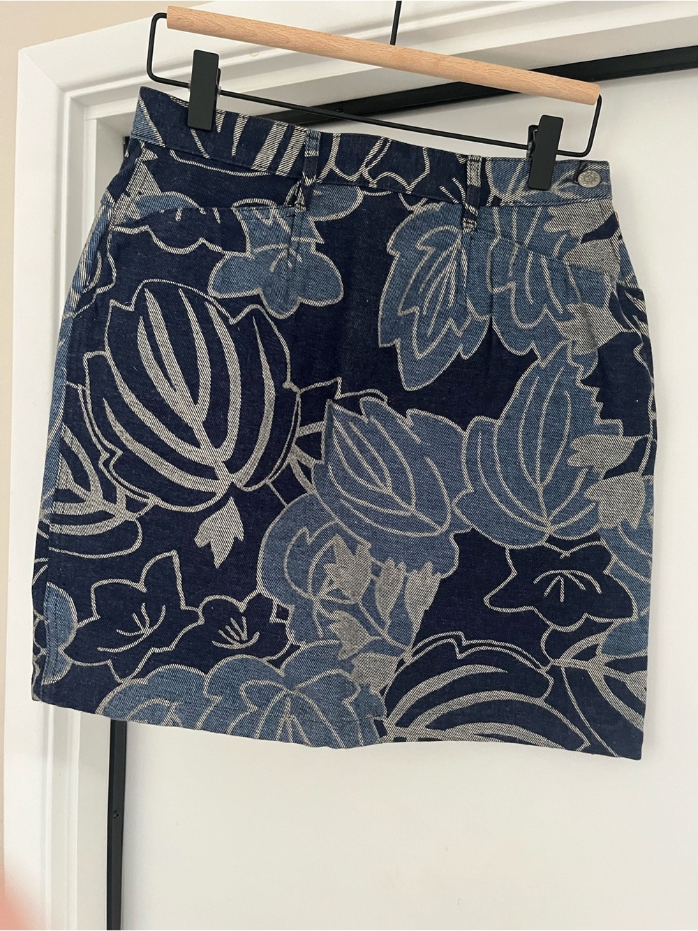 Kenzo Navy Floral Jacquard Mini Skirt